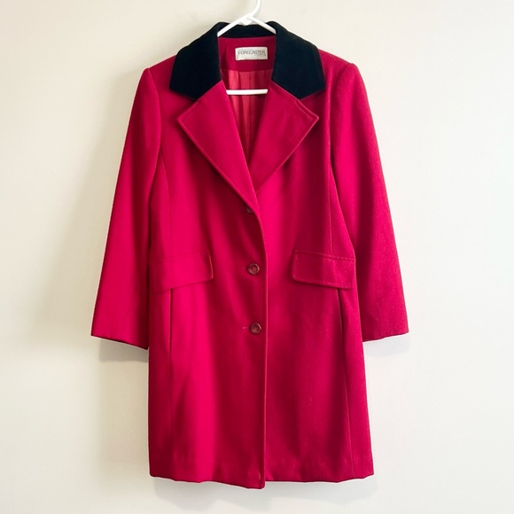 forecaster of boston Jackets & Blazers - Vintage Forecaster of Boston 100% Wool Velvet Collar Long Coat